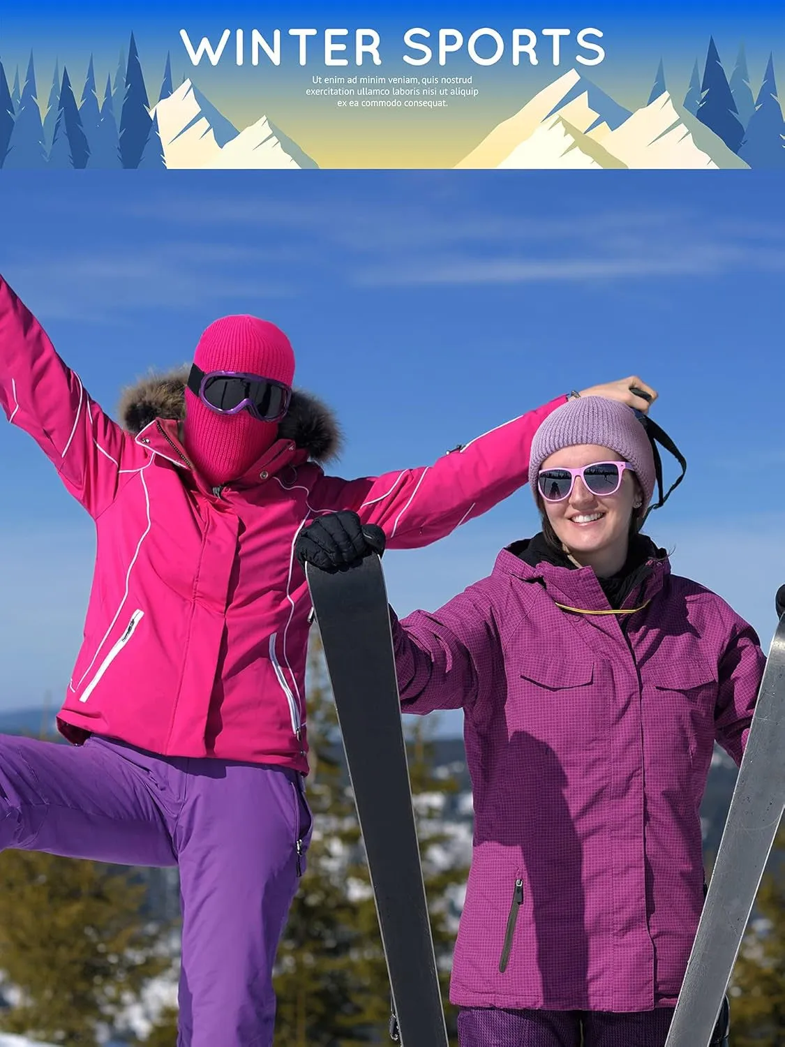 1 Hole Knitted Full Face Cover Adult Winter Ski Balaclava for Outdoors