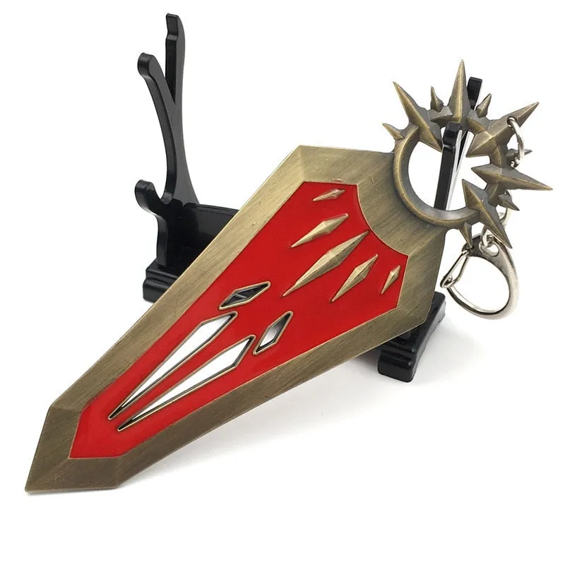 12 CM Game LOL Keychain League Of Legend Weapon Key Chain Hero League Rank Key Ring Key llaveros Jewelry For Fans Holder
