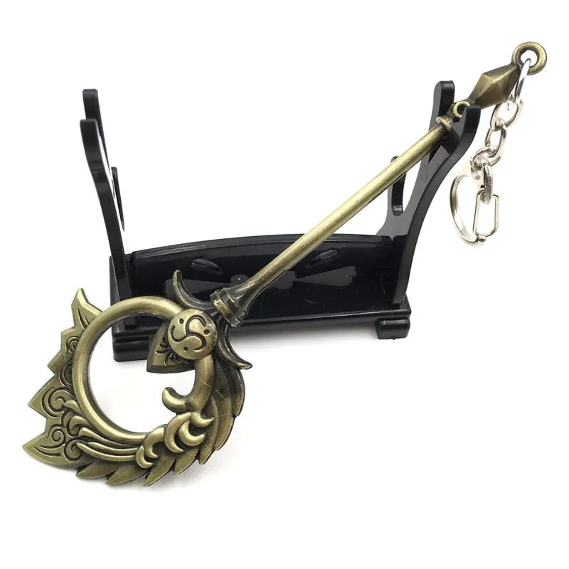 12 CM Game LOL Keychain League Of Legend Weapon Key Chain Hero League Rank Key Ring Key llaveros Jewelry For Fans Holder