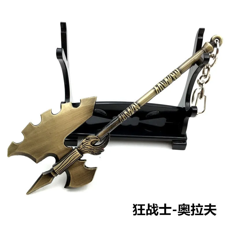 12 CM Game LOL Keychain League Of Legend Weapon Key Chain Hero League Rank Key Ring Key llaveros Jewelry For Fans Holder