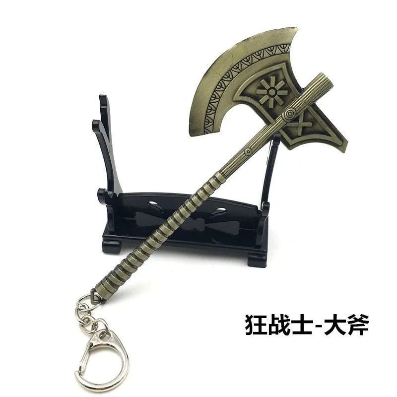 12 CM Game LOL Keychain League Of Legend Weapon Key Chain Hero League Rank Key Ring Key llaveros Jewelry For Fans Holder