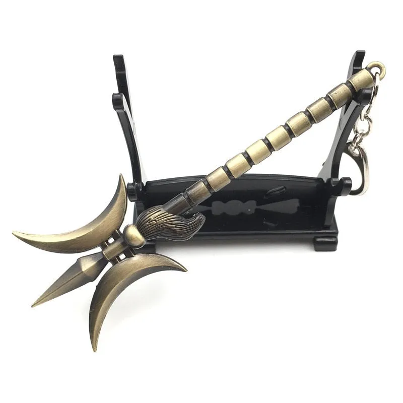 12 CM Game LOL Keychain League Of Legend Weapon Key Chain Hero League Rank Key Ring Key llaveros Jewelry For Fans Holder