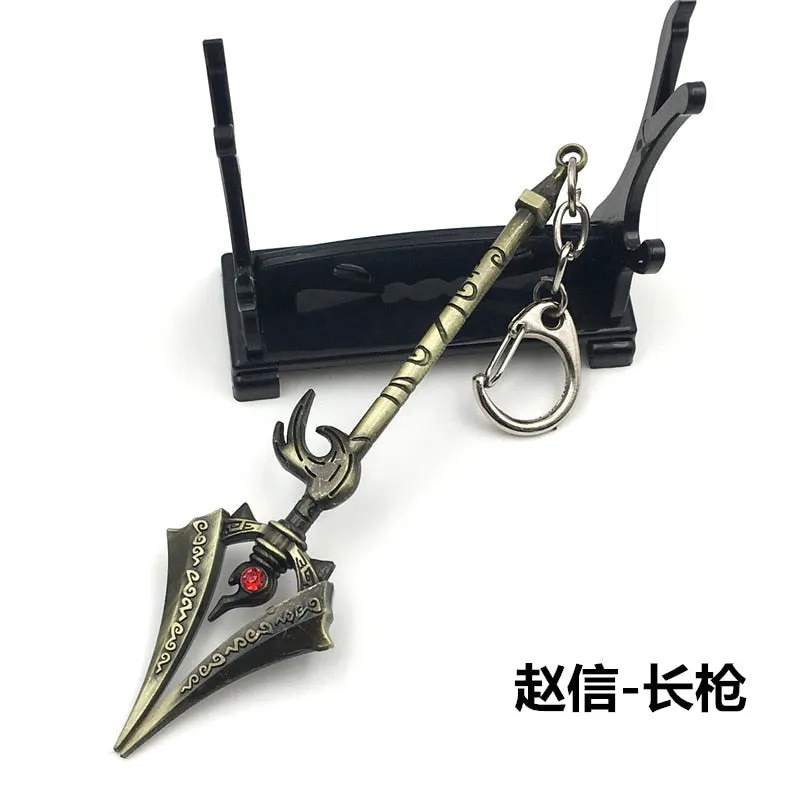 12 CM Game LOL Keychain League Of Legend Weapon Key Chain Hero League Rank Key Ring Key llaveros Jewelry For Fans Holder