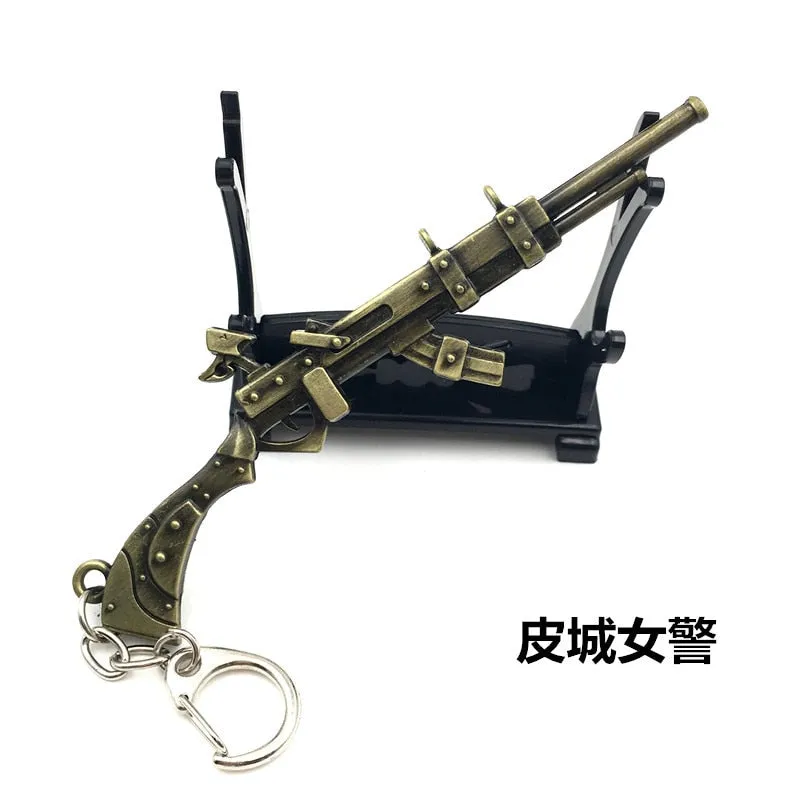 12 CM Game LOL Keychain League Of Legend Weapon Key Chain Hero League Rank Key Ring Key llaveros Jewelry For Fans Holder