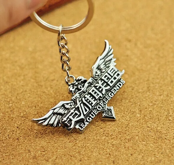 12 CM Game LOL Keychain League Of Legend Weapon Key Chain Hero League Rank Key Ring Key llaveros Jewelry For Fans Holder