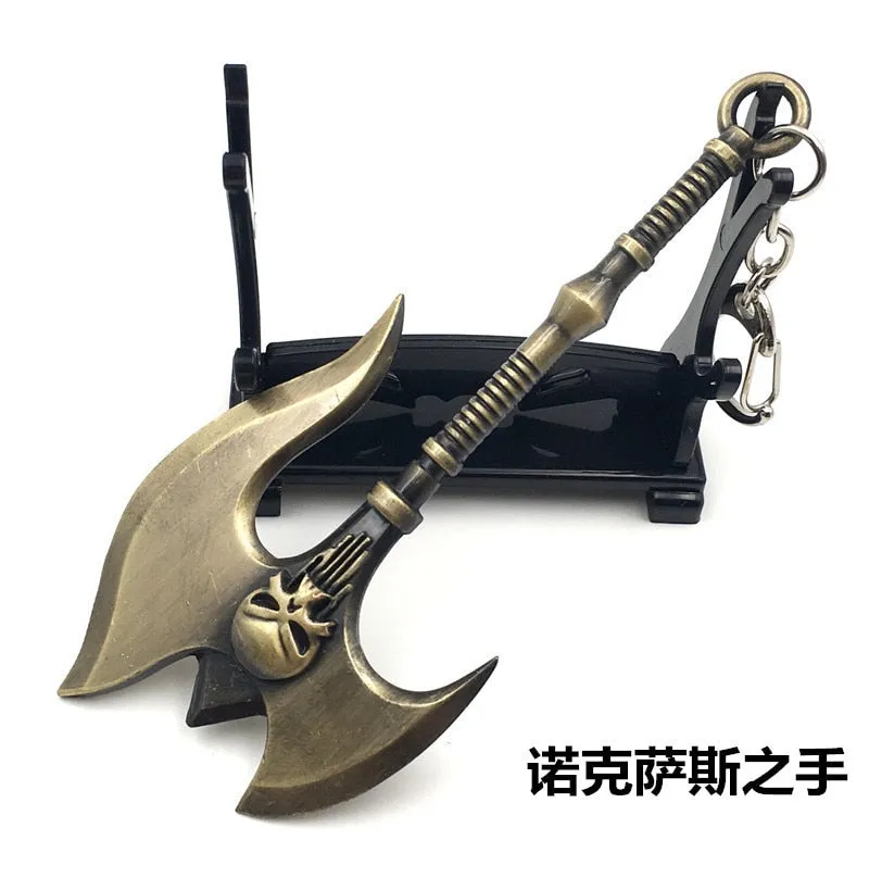 12 CM Game LOL Keychain League Of Legend Weapon Key Chain Hero League Rank Key Ring Key llaveros Jewelry For Fans Holder