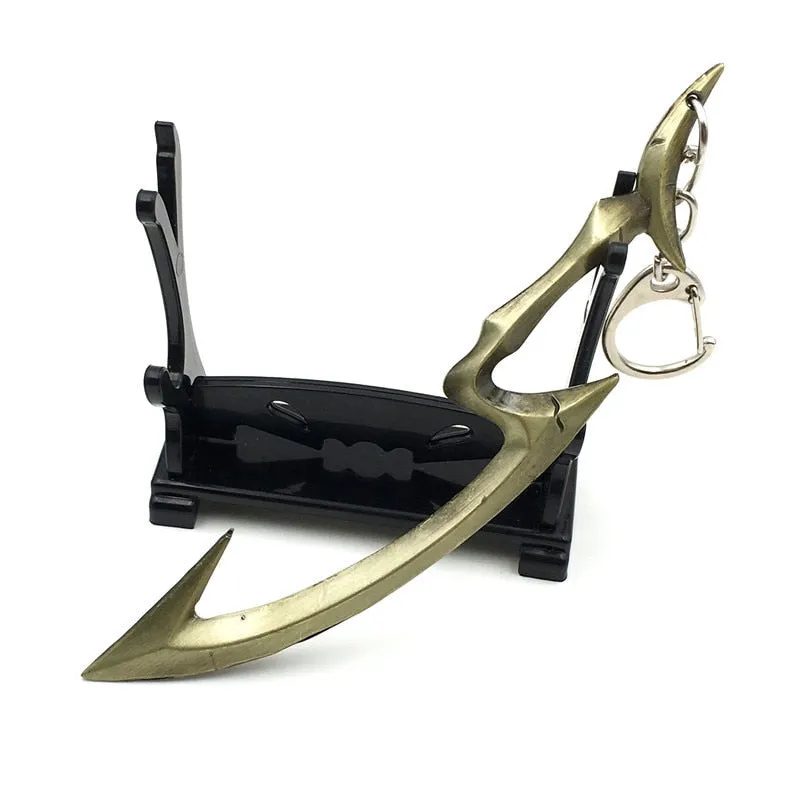 12 CM Game LOL Keychain League Of Legend Weapon Key Chain Hero League Rank Key Ring Key llaveros Jewelry For Fans Holder