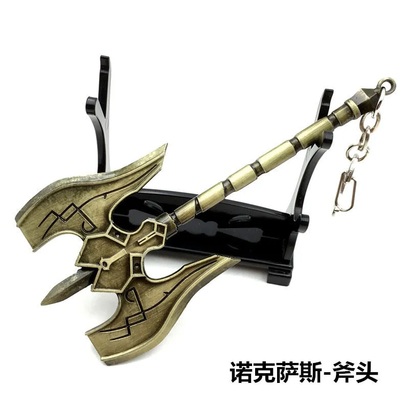 12 CM Game LOL Keychain League Of Legend Weapon Key Chain Hero League Rank Key Ring Key llaveros Jewelry For Fans Holder