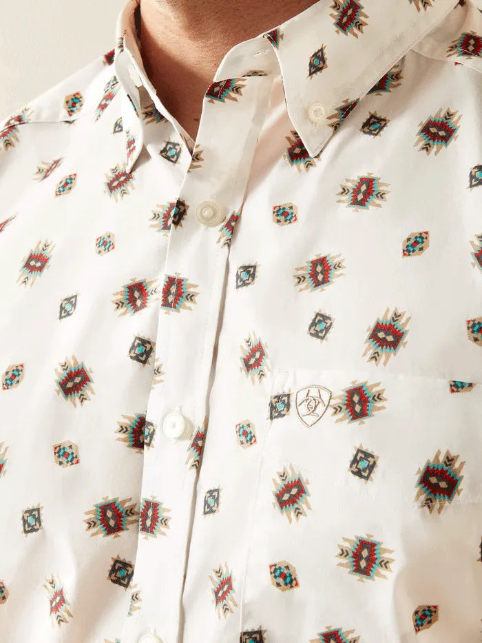 Ariat 10058748 Mens Westscott Classic Fit Short Sleeve Shirt White