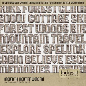 Around the Mountain Word Art Digital Scrapbook Kit