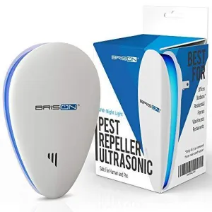 BRISON Ultrasonic Pest Repeller - Eco-Friendly & Pet Sаfe & Wall Plug-in - Pest Repeller Prevents & Drives Away Mice Rats Spiders Roaches Mosquitoes Ants Snakes Rodent – Silent - Night Light 1 Pack