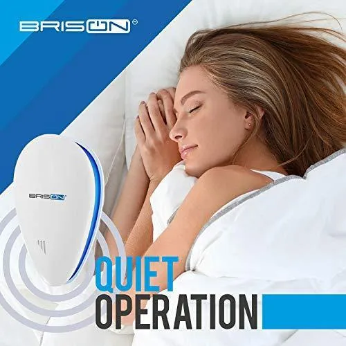 BRISON Ultrasonic Pest Repeller - Eco-Friendly & Pet Sаfe & Wall Plug-in - Pest Repeller Prevents & Drives Away Mice Rats Spiders Roaches Mosquitoes Ants Snakes Rodent – Silent - Night Light 1 Pack