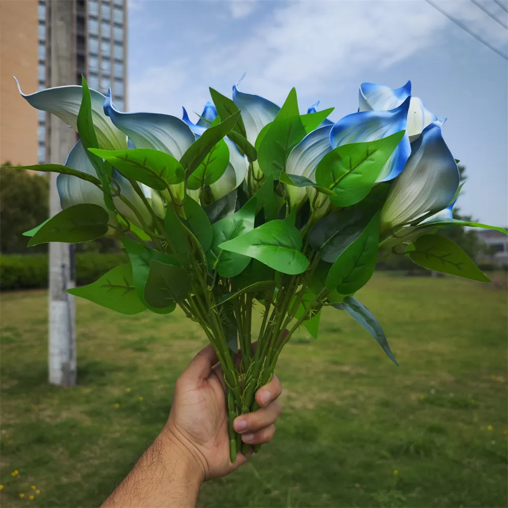 Bulk Exclusive 16" Artificial Flowers Calla Lily Bush Plants for Outdoors Wholesale