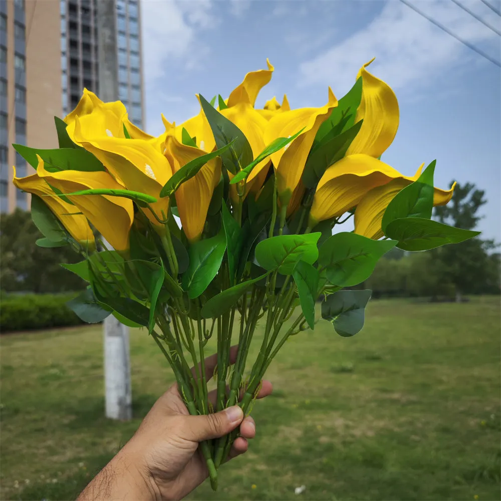 Bulk Exclusive 16" Artificial Flowers Calla Lily Bush Plants for Outdoors Wholesale
