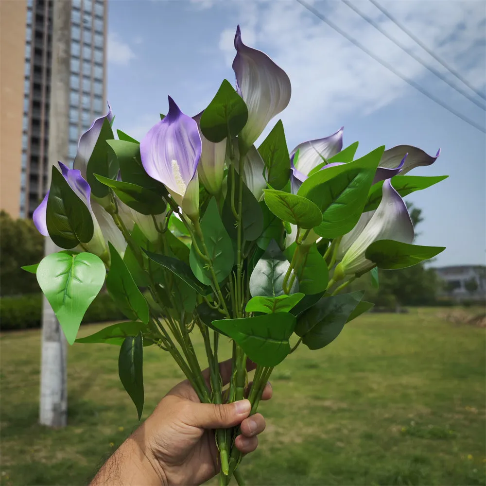 Bulk Exclusive 16" Artificial Flowers Calla Lily Bush Plants for Outdoors Wholesale