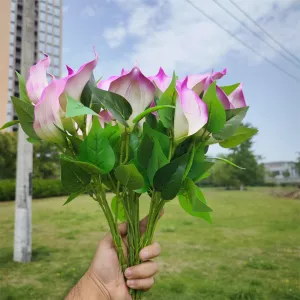 Bulk Exclusive 16" Artificial Flowers Calla Lily Bush Plants for Outdoors Wholesale