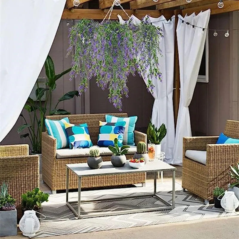 Bulk Lavender Hanging Flowers Garland Plants Hanging for Outdoors UV Resistant Wholesale