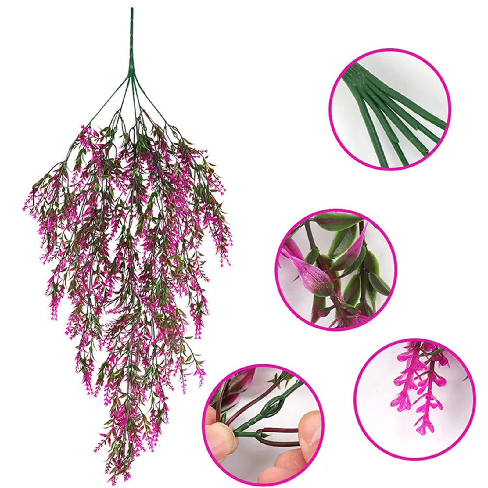 Bulk Lavender Hanging Flowers Garland Plants Hanging for Outdoors UV Resistant Wholesale