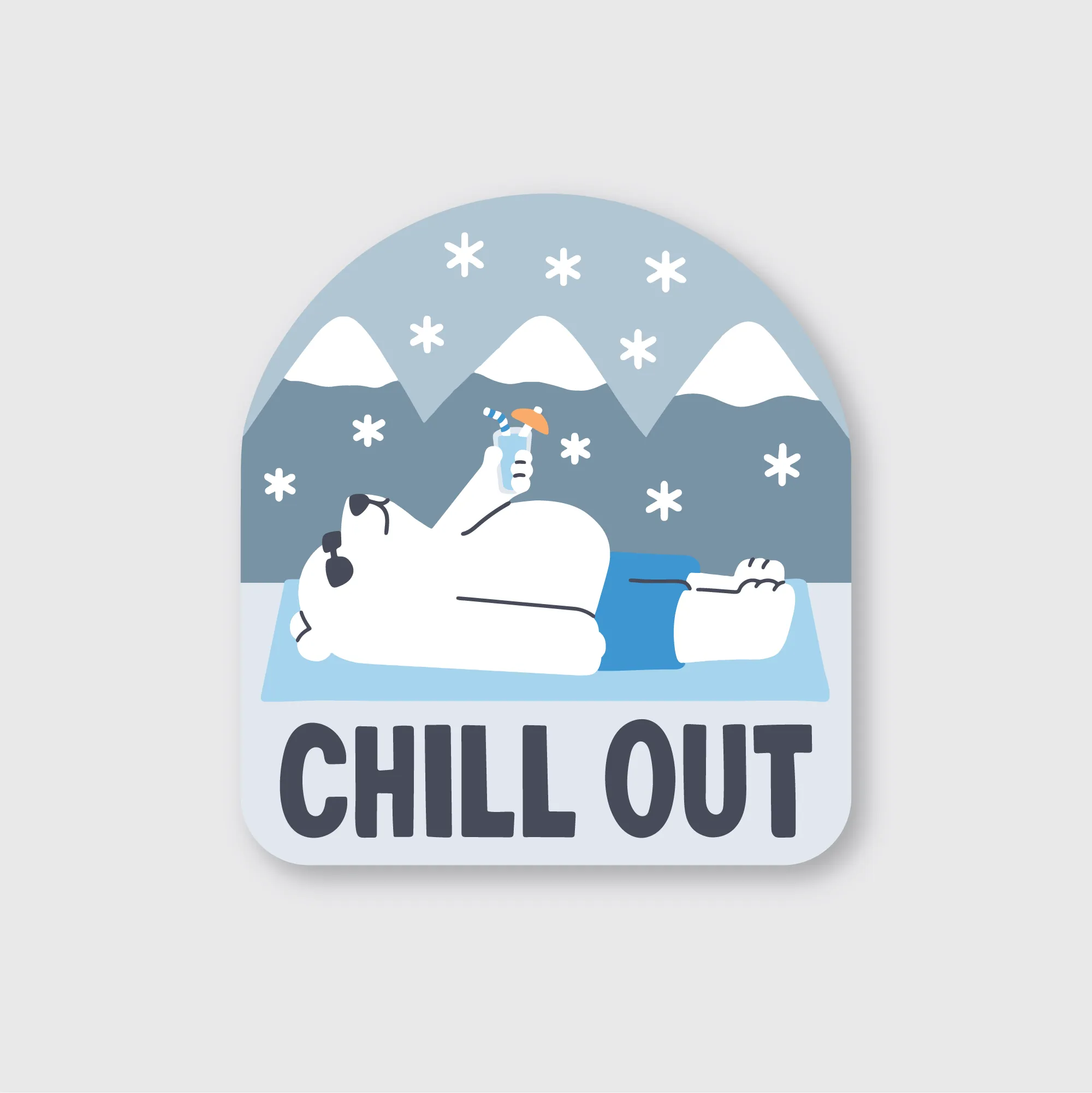 Chill Out Polar Bear Sticker