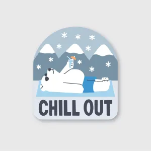 Chill Out Polar Bear Sticker