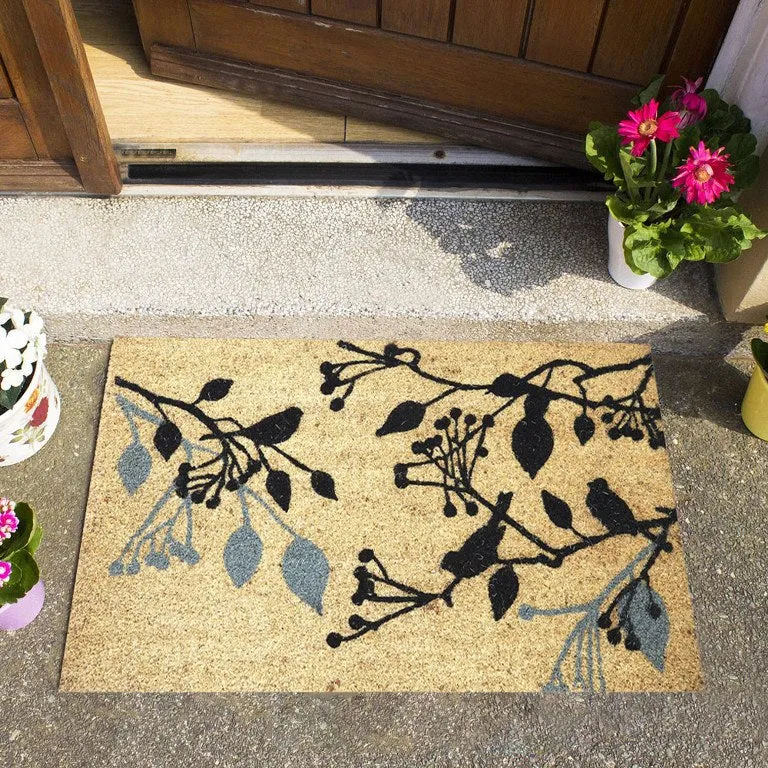 Chirping Birds Coir Coco Door Mat