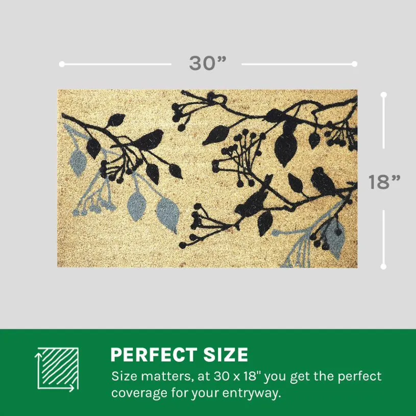 Chirping Birds Coir Coco Door Mat