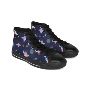 Colorful Flying Space Pig Women's Classic Sneakers