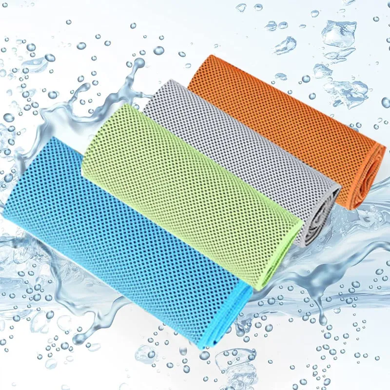 Cooling microfiber towel for sports and outdoors