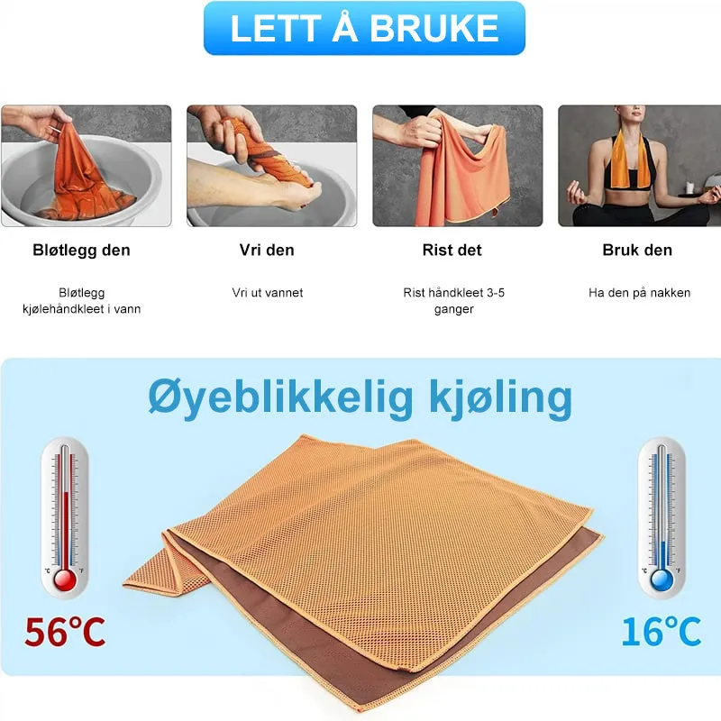 Cooling microfiber towel for sports and outdoors