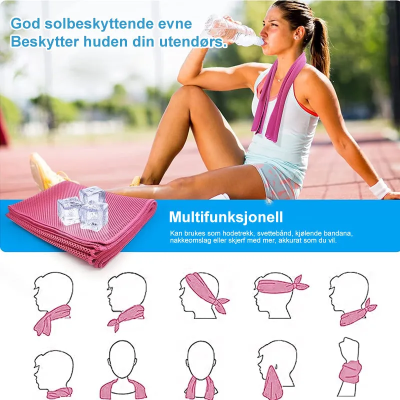 Cooling microfiber towel for sports and outdoors