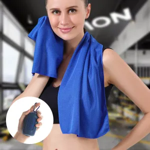 Cooling microfiber towel for sports and outdoors