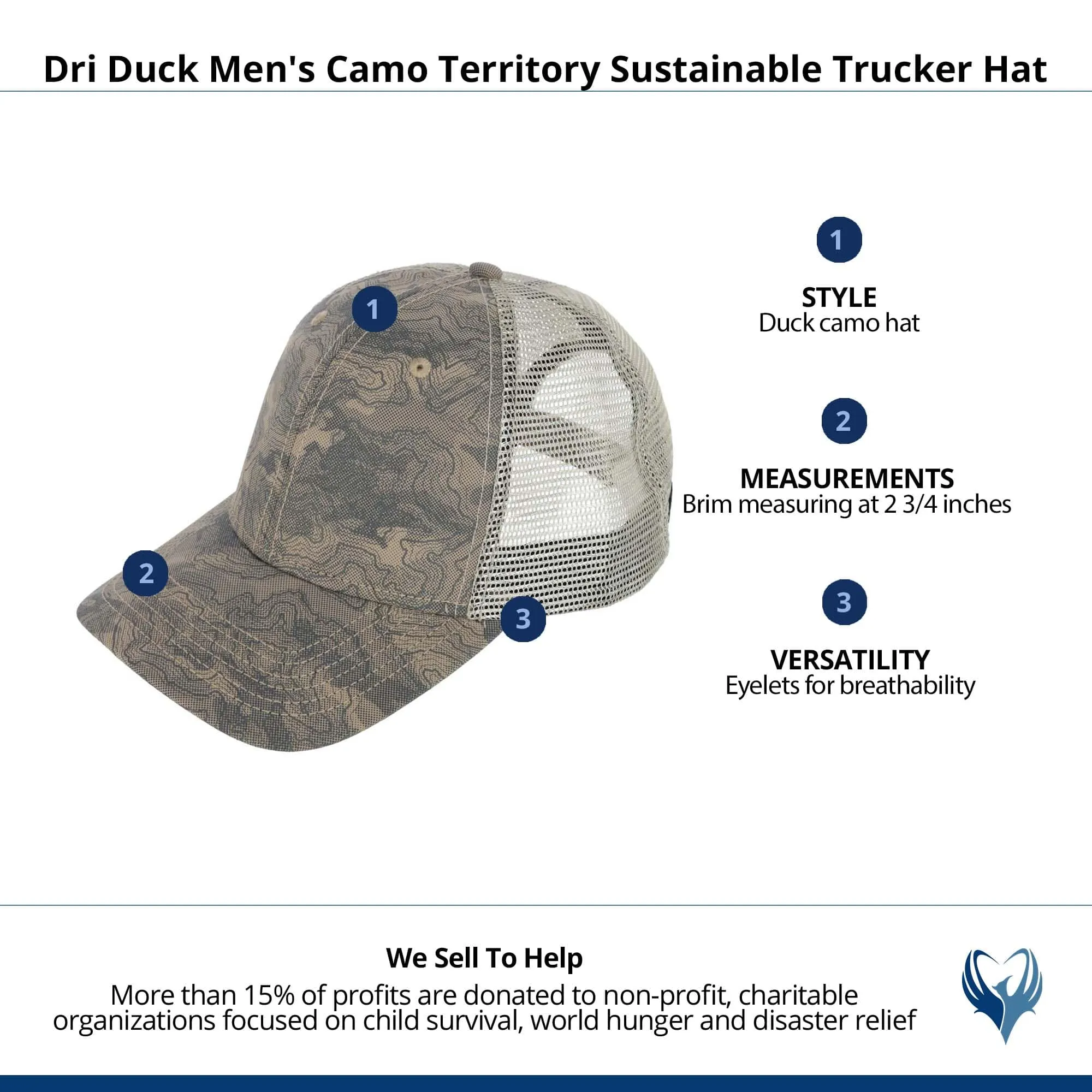 Dri Duck Men's Camo Territory Sustainable Trucker Hat