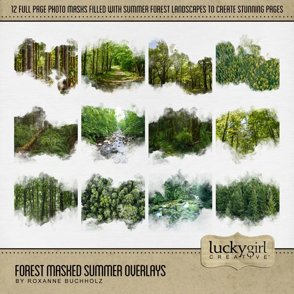 Forest Masked Summer Overlays Digital Scrapbook Kit