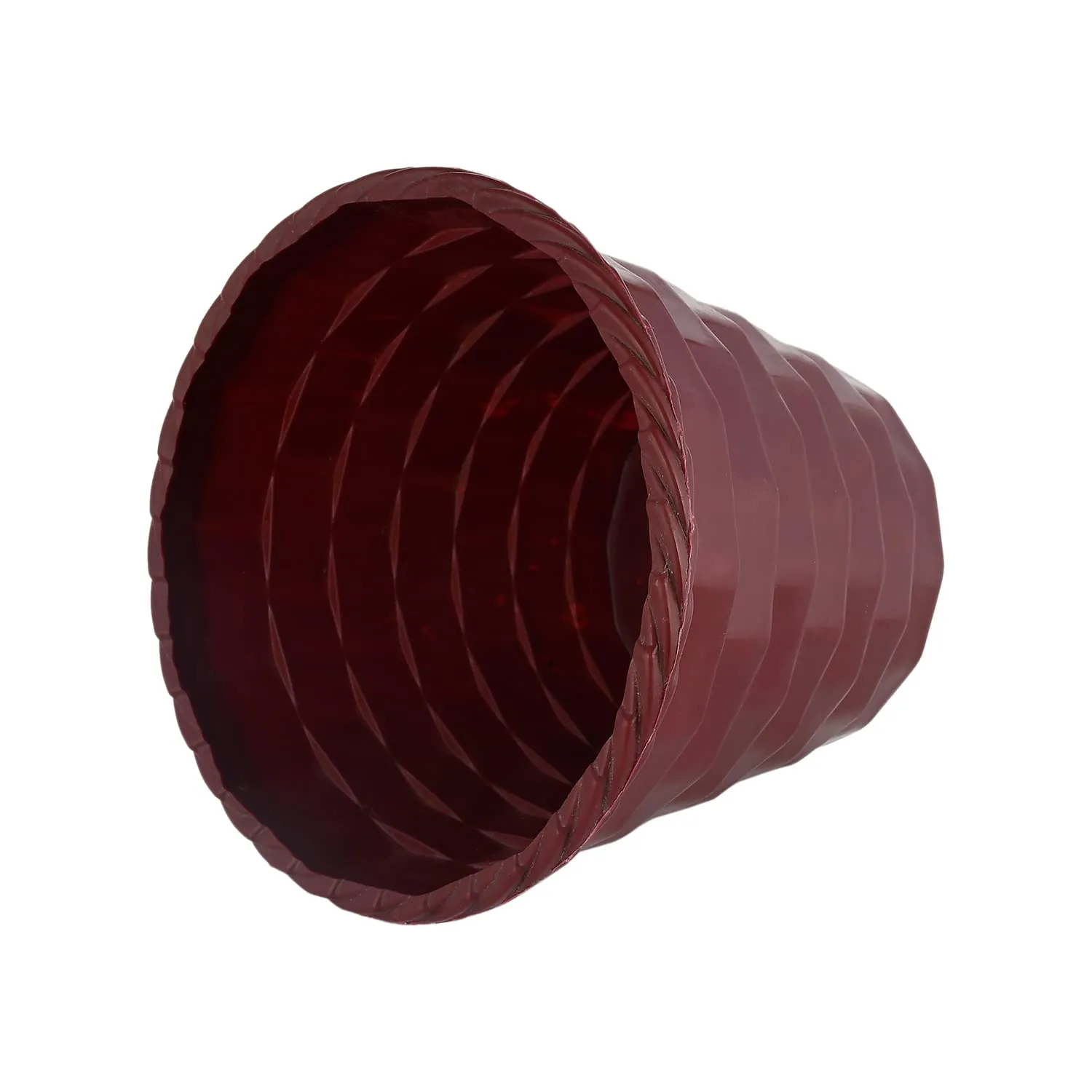 Heart Home Brick Flower Pot|Durable Plastic Flower Pots|Planters for Home Décor|Garden|Living Room|Balcony|6 Inch|Pack of 2 (Maroon & Grey)