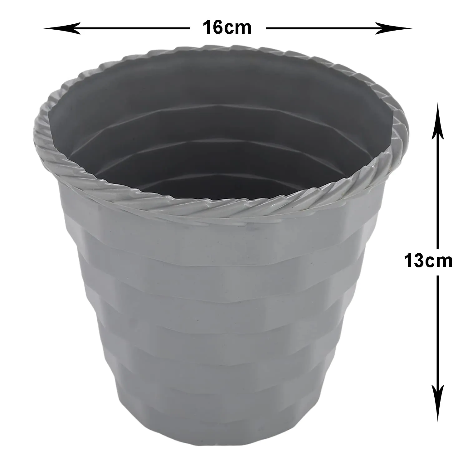 Heart Home Brick Flower Pot|Durable Plastic Flower Pots|Planters for Home Décor|Garden|Living Room|Balcony|6 Inch|Pack of 2 (Maroon & Grey)