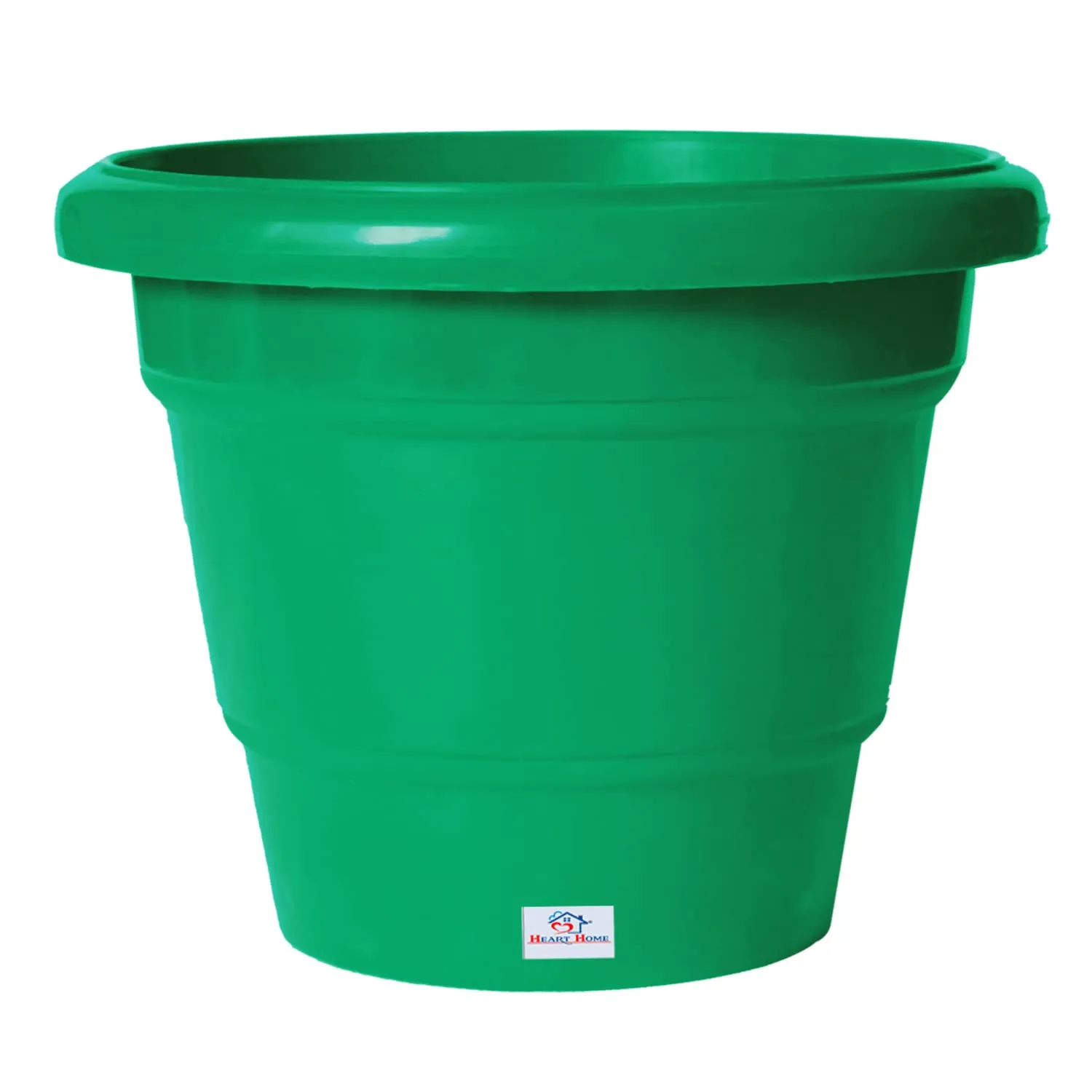 Heart Home Solid 2 Layered Plastic Flower Pot|Gamla for Home Decor,Nursery,Balcony,Garden,6"x5",Pack of 3 (Orange & Green & Blue)