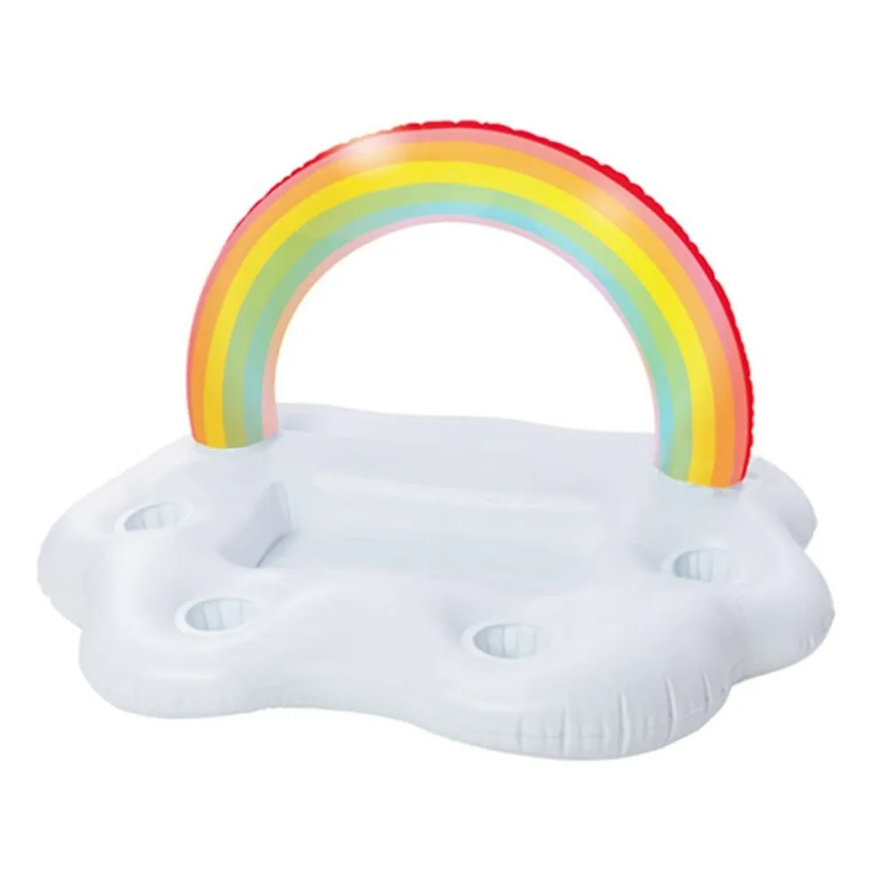 Inflatable Rainbow Floating Bar For Food And Drink