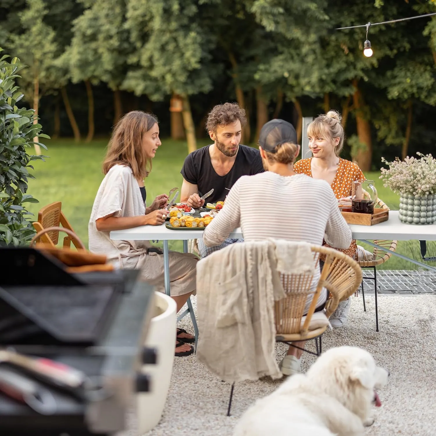 KEPLIN 6ft Folding Table with Spacious 180x70x74cm Tabletop & Sturdy Metal Frame – Waterproof, Portable, Foldaway, & Easy Assembly - Ideal for Parties, BBQ, Camping, Beach, Indoor & Outdoor Use