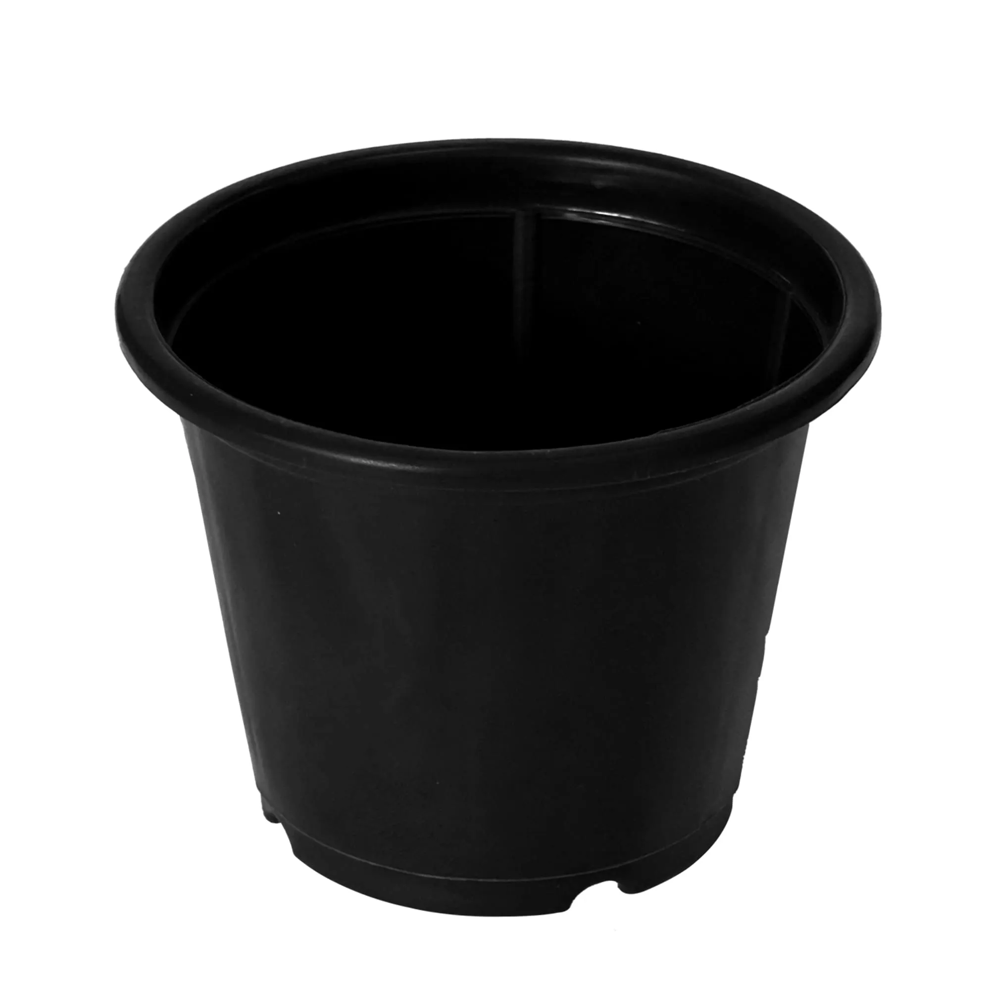 Kuber Industries Durable Plastic Flower Pot|Gamla with Drain Holes for Indoor Home Decor & Outdoor Balcony,Garden,6"x5",Pack of 4 (Black)