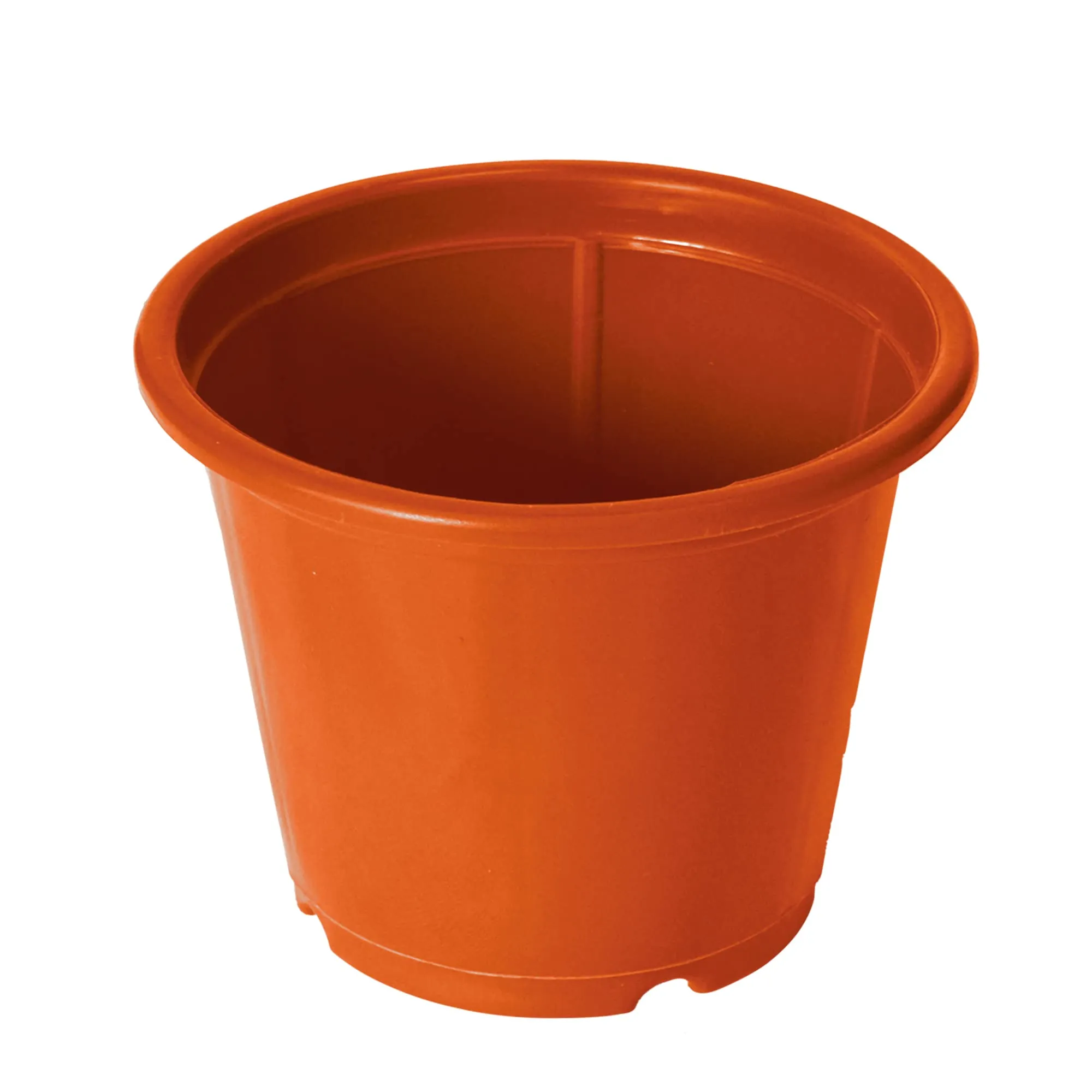 Kuber Industries Durable Plastic Flower Pot|Gamla with Drain Holes for Indoor Home Decor & Outdoor Balcony,Garden,6"x5",Pack of 8 (Orange)