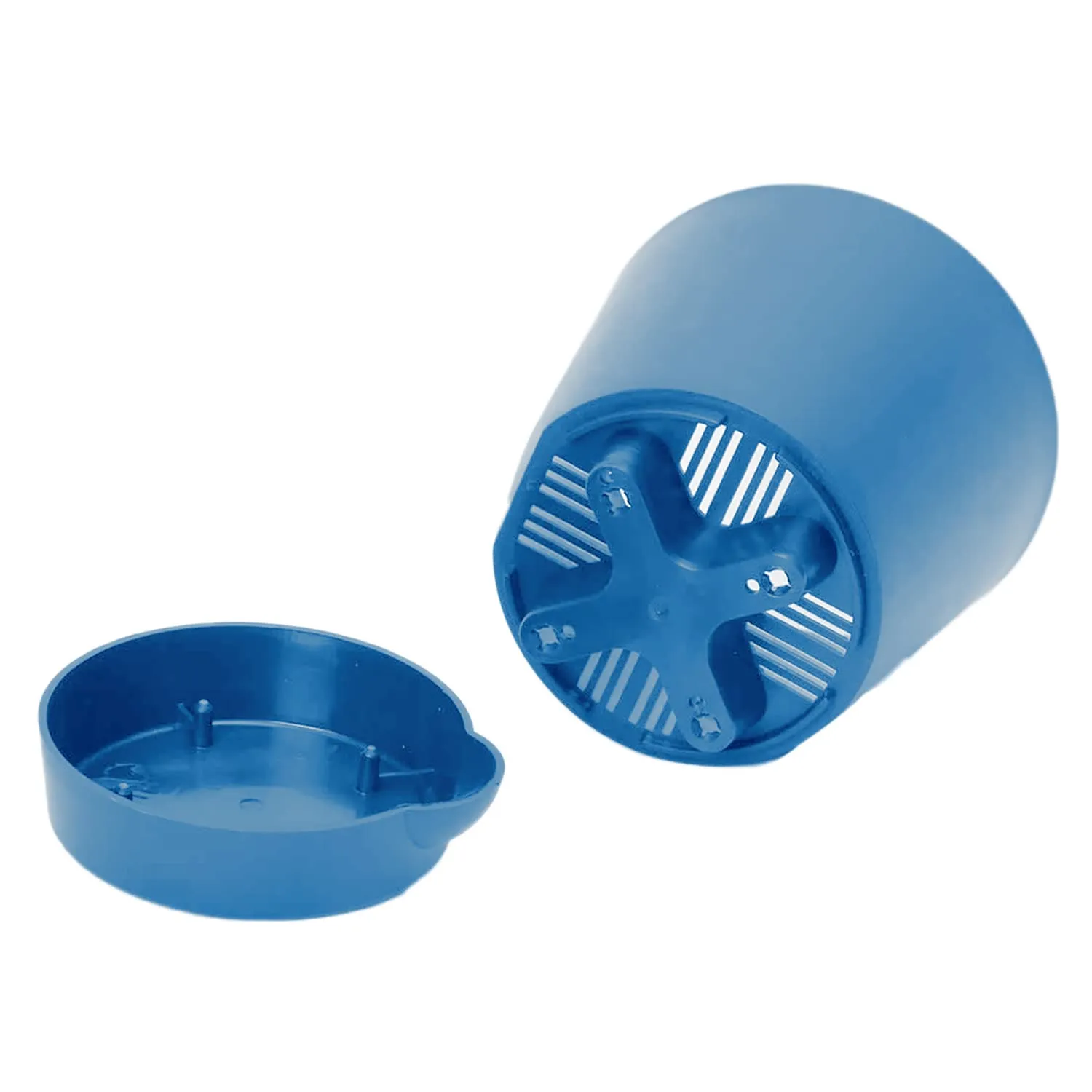 Kuber Industries Plastic Titan Pot|Garden Container for Plants & Flowers|Self-Watering Pot with Drainage Holes,6 Inch,Pack of 4 (Blue)