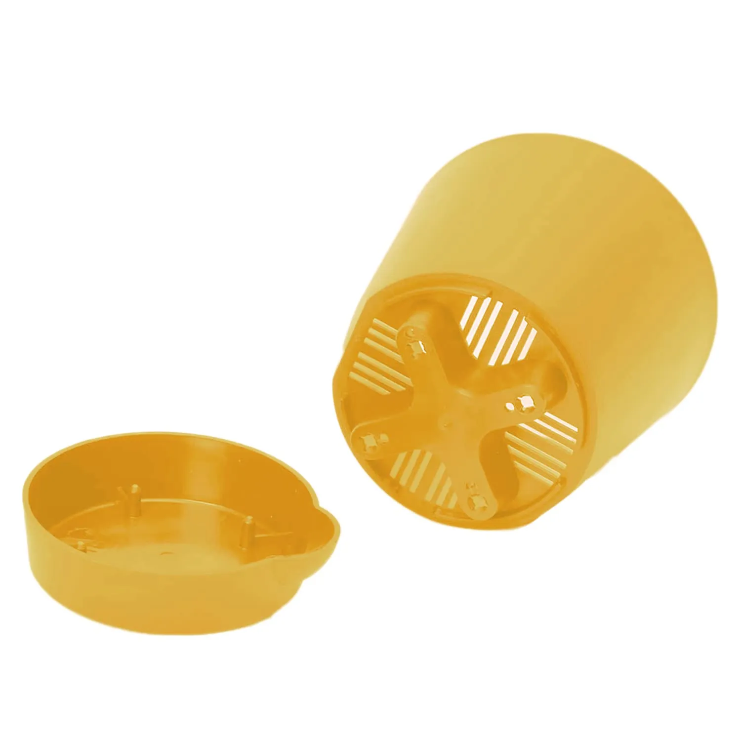 Kuber Industries Plastic Titan Pot|Garden Container for Plants & Flowers|Self-Watering Pot with Drainage Holes,6 Inch,Pack of 4 (Yellow)