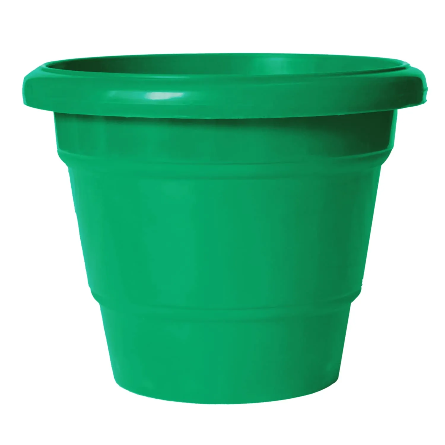 Kuber Industries Solid 2 Layered Plastic Flower Pot|Gamla for Home Decor,Nursery,Balcony,Garden,6"x5",Pack of 3 (Blue & Orange & Green)
