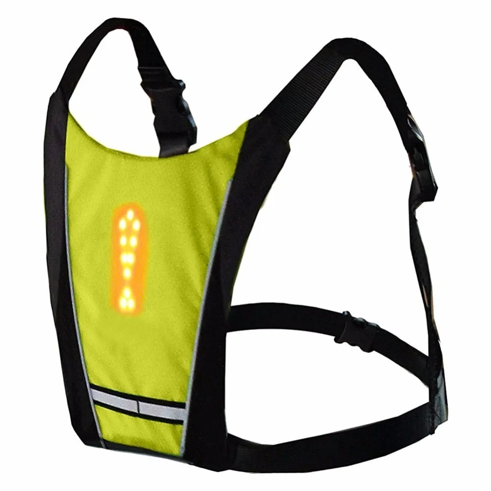 LED Wireless Safety Turn Signal Light Vest for Bicycle Riding Night Warning