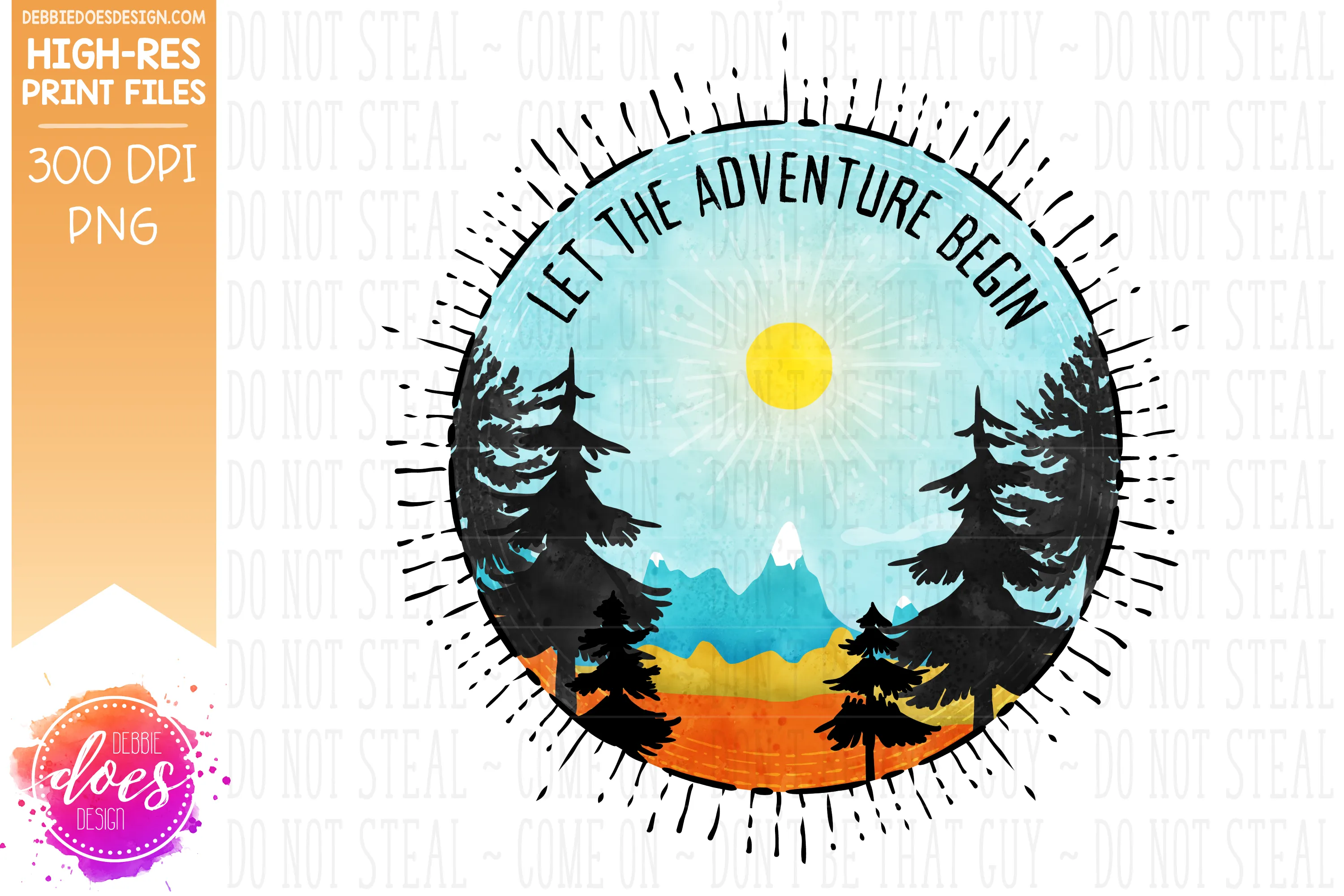 Let the Adventure Begin - Blue Scene - Sublimation/Printable Design