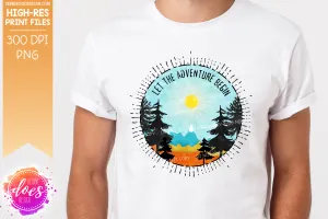 Let the Adventure Begin - Blue Scene - Sublimation/Printable Design
