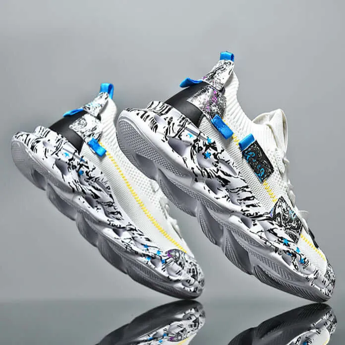 Men's Breathable Mesh Wavy Sneakers