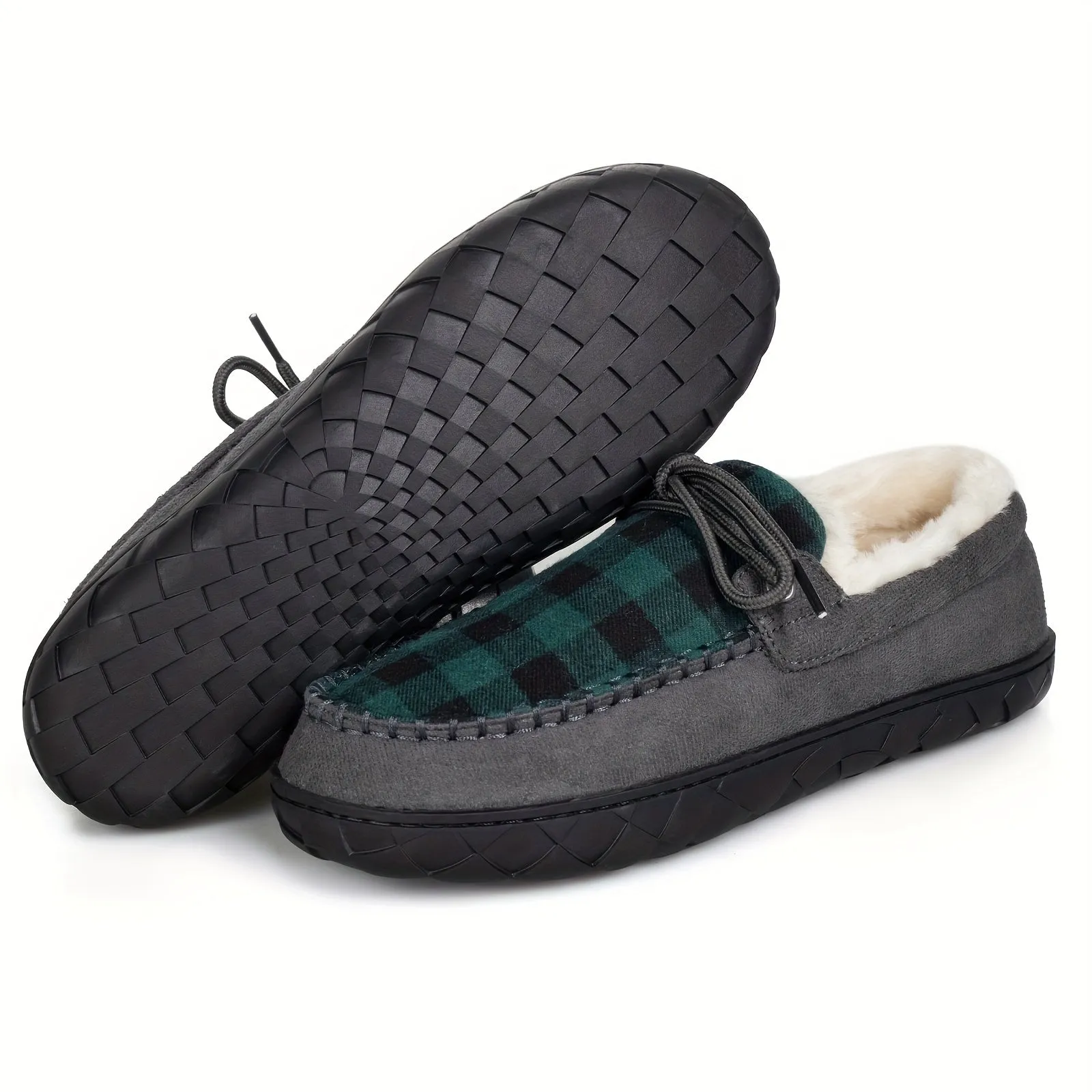 Men's Size 16 Plus Size Vintage Thermal Loafers with Plush Lining