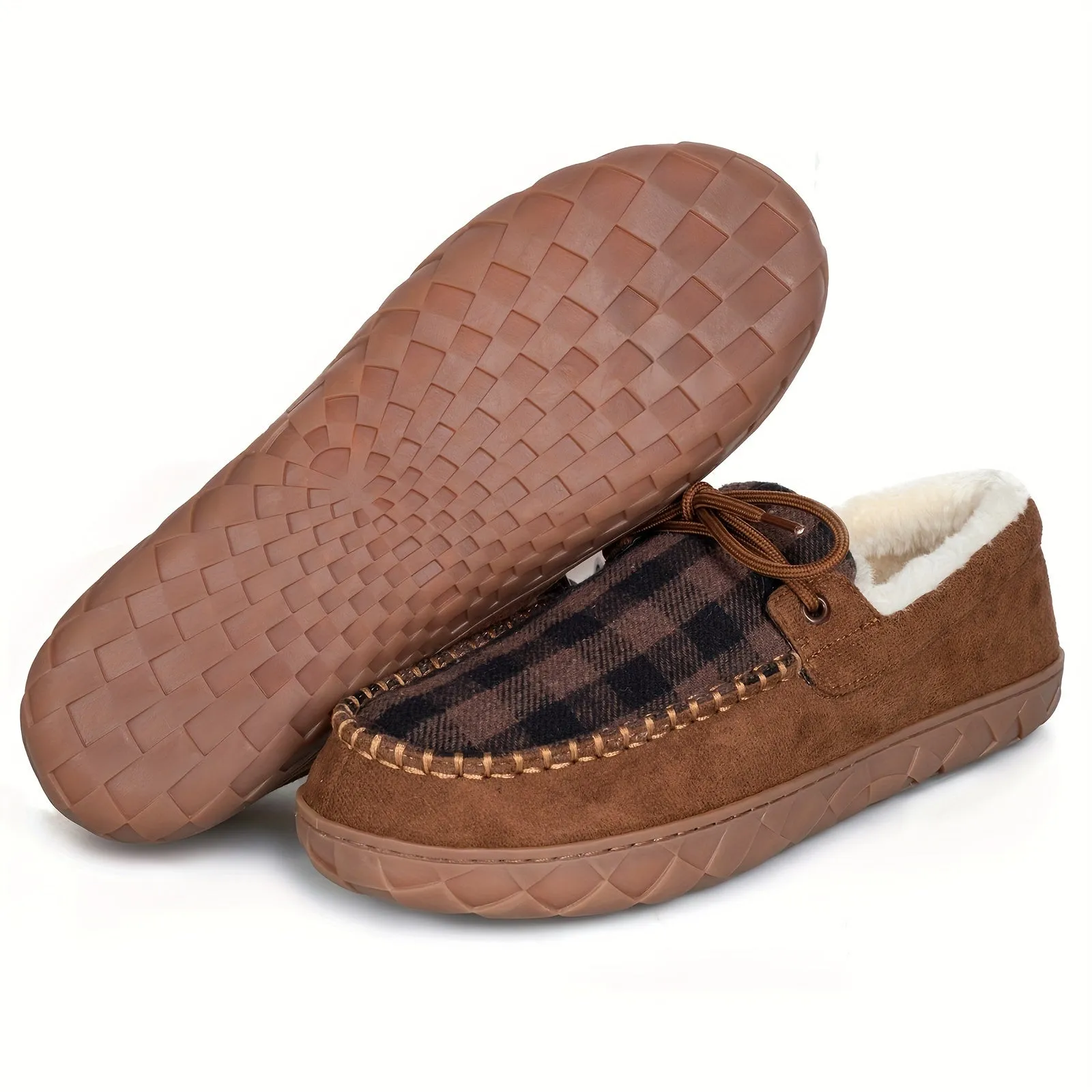 Men's Size 16 Plus Size Vintage Thermal Loafers with Plush Lining