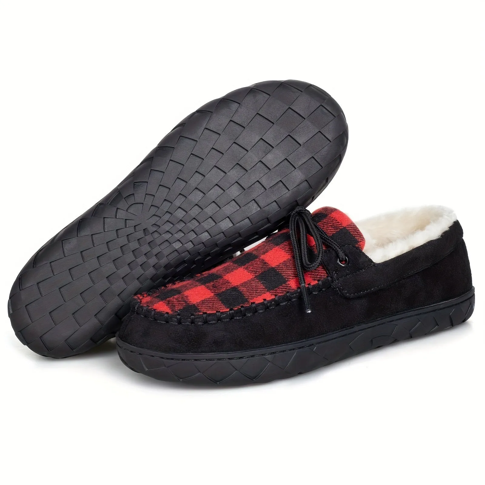 Men's Size 16 Plus Size Vintage Thermal Loafers with Plush Lining